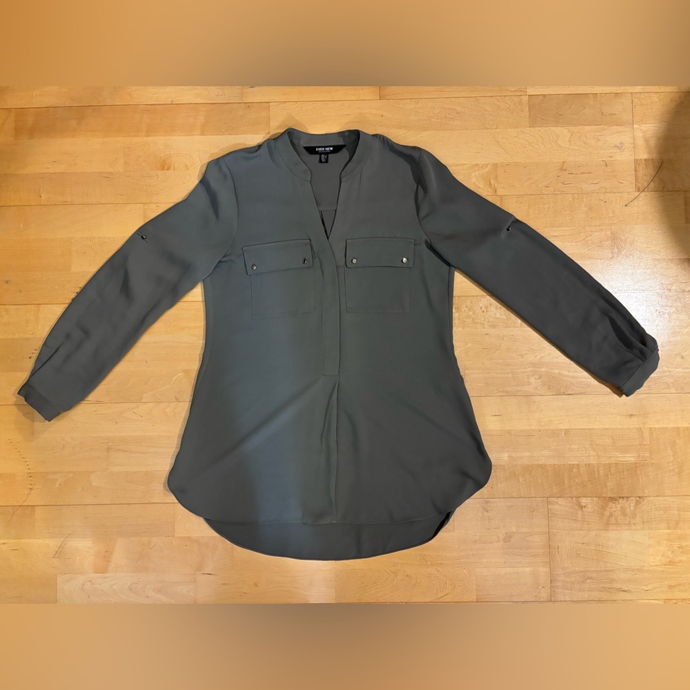 Ever New Olive Green Women's Top size 4 (small)
